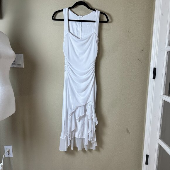Boriflors Ruched Bodycon Midi Dress Size Medium White - Picture 3 of 11